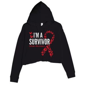 Survivor Stroke Awareness Stroke Survivor Crop Fleece Hoodie