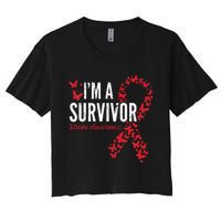 Survivor Stroke Awareness Stroke Survivor Women's Crop Top Tee