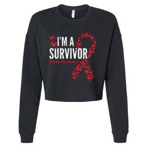 Survivor Stroke Awareness Stroke Survivor Cropped Pullover Crew