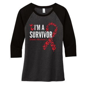 Survivor Stroke Awareness Stroke Survivor Women's Tri-Blend 3/4-Sleeve Raglan Shirt