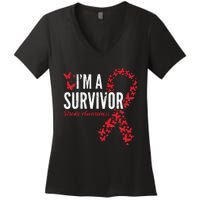 Survivor Stroke Awareness Stroke Survivor Women's V-Neck T-Shirt