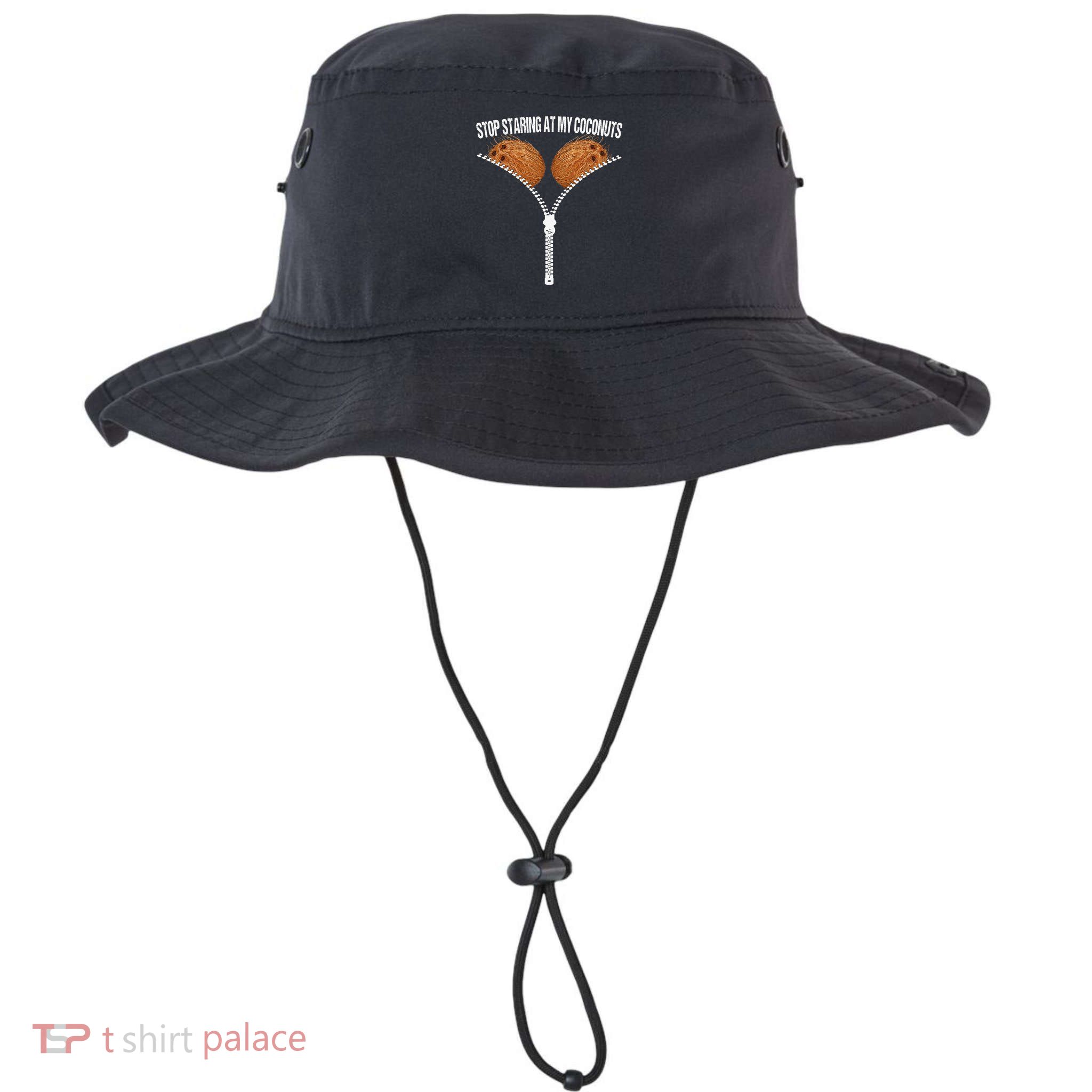 Stop Staring At My Coconuts Beach Summer Coconut Bra Adult Bucket Hat