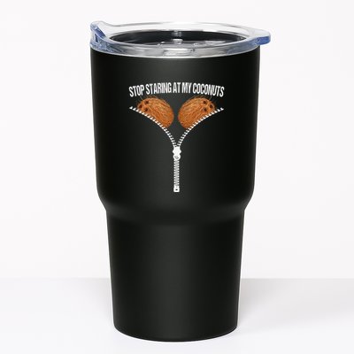 Stop Staring At My Coconuts Beach Summer Coconut Bra Adult Tumbler
