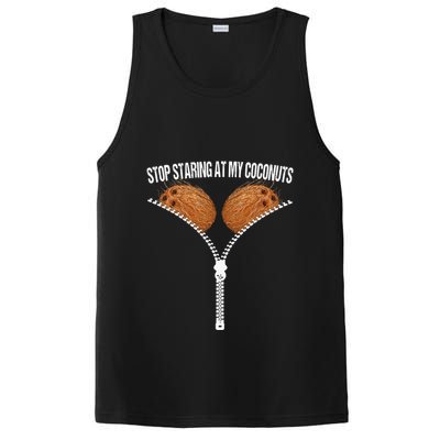 Stop Staring At My Coconuts Beach Summer Coconut Bra Adult PosiCharge Competitor Tank