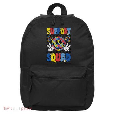 Support Squad Autism Awareness Smile Face Boy Girl 16 in Basic Backpack