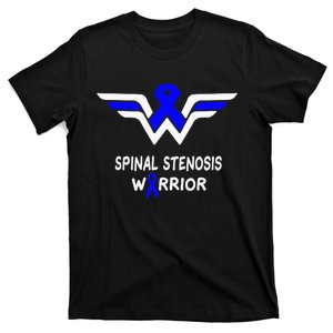 Spinal Stenosis Awareness Warrior Support Blue Ribbon Gifts T-Shirt