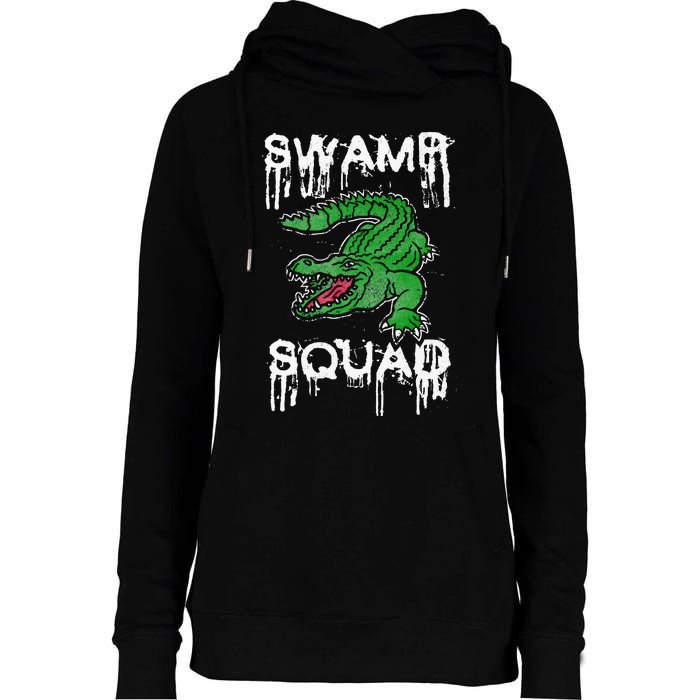 Swamp Squad Alligator Womens Funnel Neck Pullover Hood