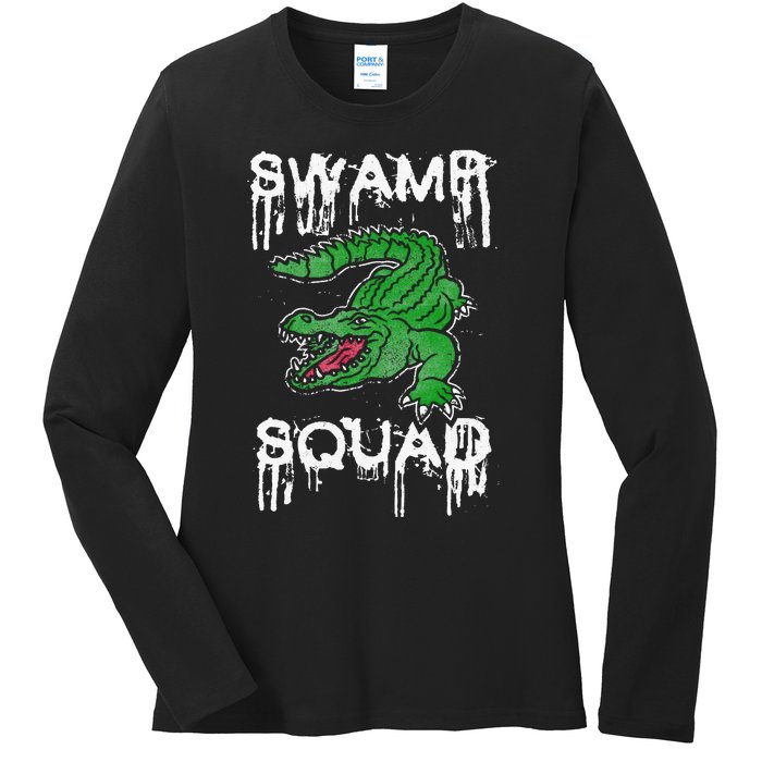 Swamp Squad Alligator Ladies Long Sleeve Shirt