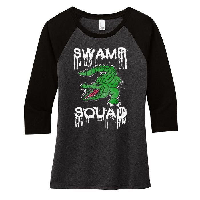 Swamp Squad Alligator Women's Tri-Blend 3/4-Sleeve Raglan Shirt