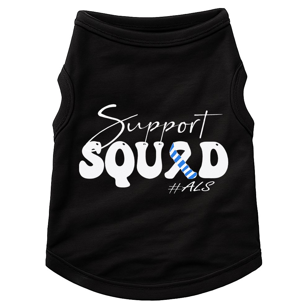 Support Squad ALS Awareness Blue & White Ribbon Doggie Tank