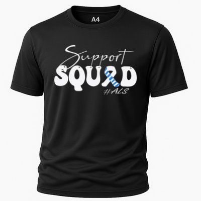 Support Squad ALS Awareness Blue & White Ribbon Performance Shirt