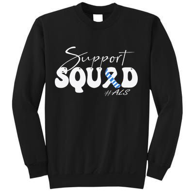 Support Squad ALS Awareness Blue & White Ribbon Sweatshirt