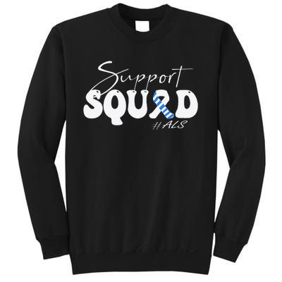 Support Squad ALS Awareness Blue & White Ribbon Sweatshirt