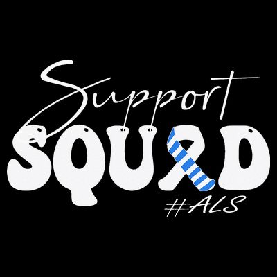 Support Squad ALS Awareness Blue & White Ribbon T-Shirt
