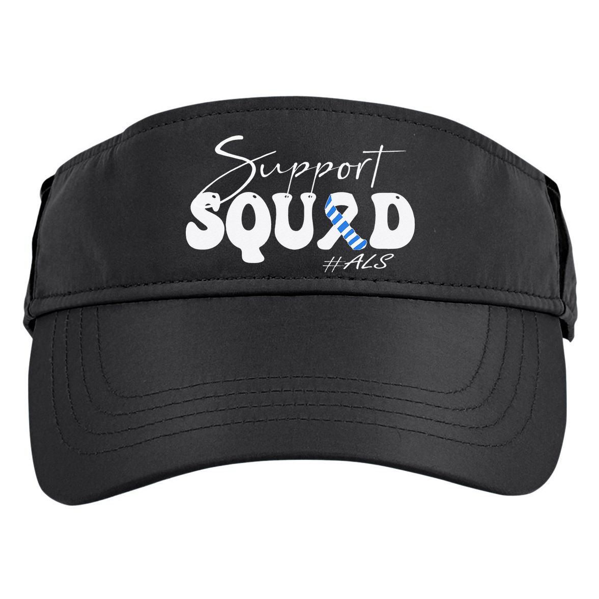 Support Squad ALS Awareness Blue & White Ribbon Adult Drive Performance Visor