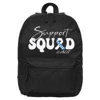 Support Squad ALS Awareness Blue & White Ribbon 16 in Basic Backpack
