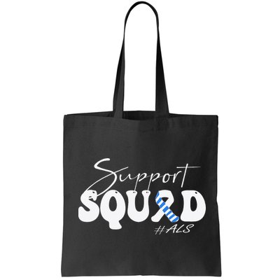 Support Squad ALS Awareness Blue & White Ribbon Bag