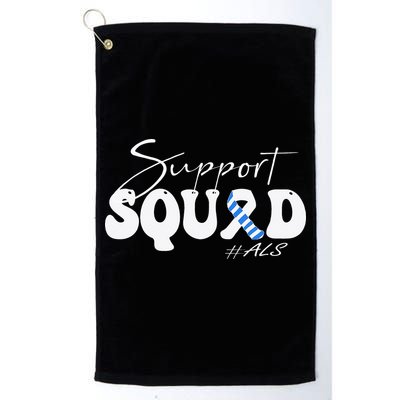 Support Squad ALS Awareness Blue & White Ribbon Golf Towel