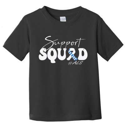 Support Squad ALS Awareness Blue & White Ribbon Toddler T-Shirt