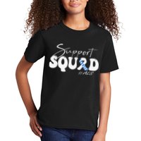 Support Squad ALS Awareness Blue & White Ribbon Kids T-Shirt