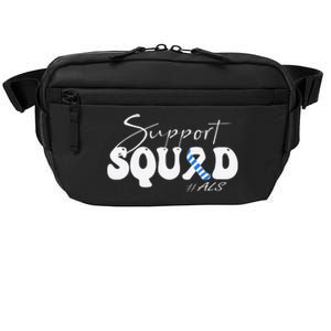 Support Squad ALS Awareness Blue & White Ribbon Crossbody Pack