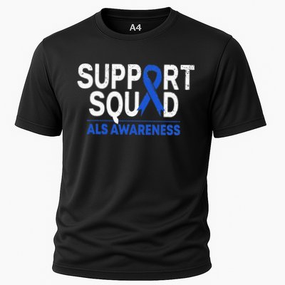Support Squad ALS Awareness Month Blue Ribbon Support Team Performance Shirt