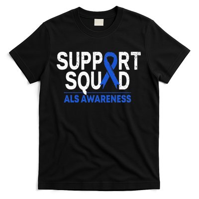 Support Squad ALS Awareness Month Blue Ribbon Support Team T-Shirt