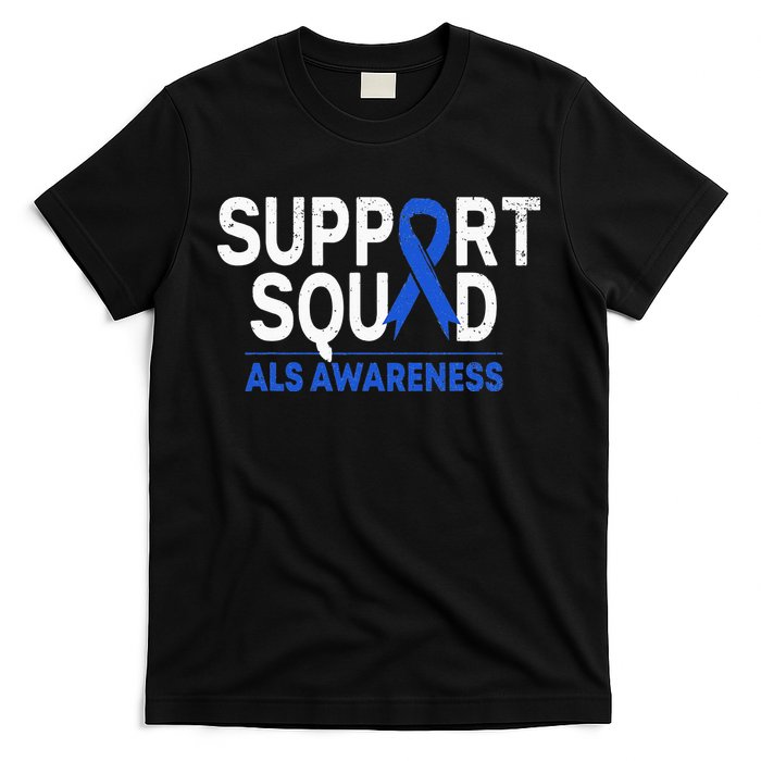 Support Squad ALS Awareness Month Blue Ribbon Support Team T-Shirt
