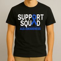 Support Squad ALS Awareness Month Blue Ribbon Support Team T-Shirt