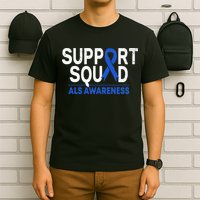 Support Squad ALS Awareness Month Blue Ribbon Support Team T-Shirt