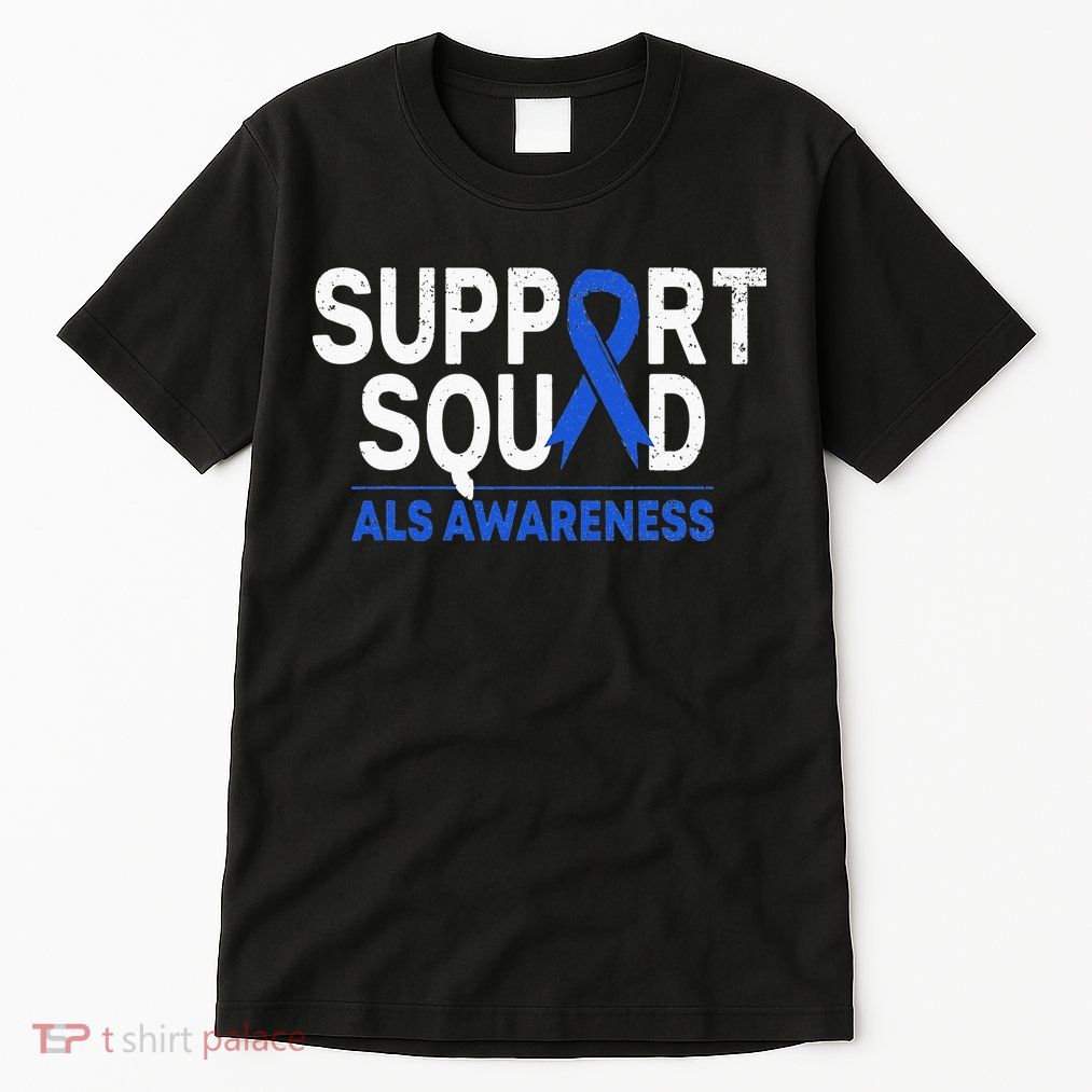Support Squad ALS Awareness Month Blue Ribbon Support Team Tall T-Shirt