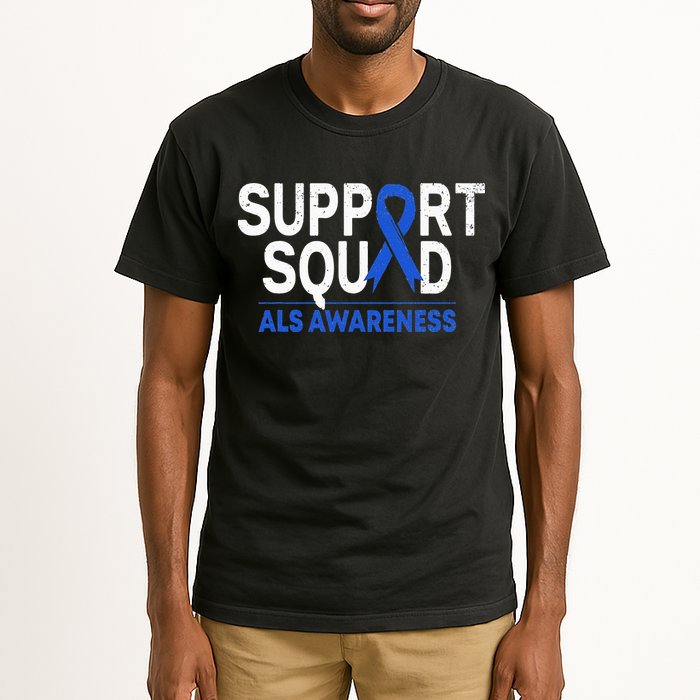 Support Squad ALS Awareness Month Blue Ribbon Support Team Tall T-Shirt
