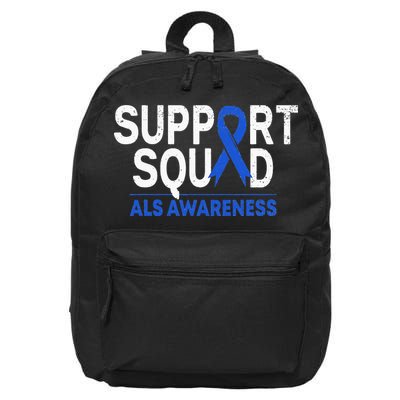 Support Squad ALS Awareness Month Blue Ribbon Support Team 16 in Basic Backpack
