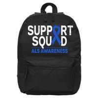 Support Squad ALS Awareness Month Blue Ribbon Support Team 16 in Basic Backpack