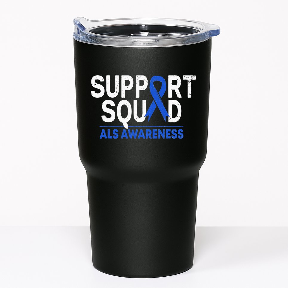Support Squad ALS Awareness Month Blue Ribbon Support Team Tumbler