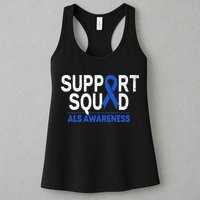 Support Squad ALS Awareness Month Blue Ribbon Support Team Womens Tank Top