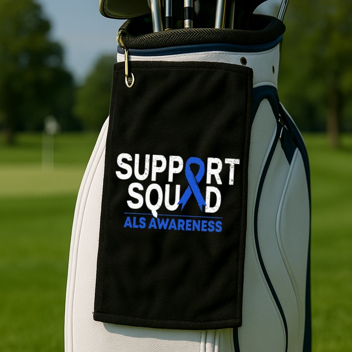 Support Squad ALS Awareness Month Blue Ribbon Support Team Golf Towel