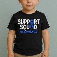 Support Squad ALS Awareness Month Blue Ribbon Support Team Toddler T-Shirt