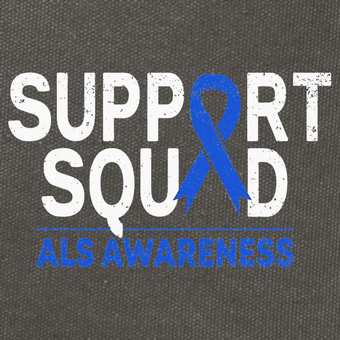 Support Squad ALS Awareness Month Blue Ribbon Support Team Cotton Canvas Backpack