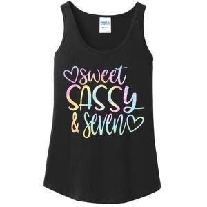 Sweet Sassy And Seven Birthday Tie Dye Tee Kids Ladies Essential Tank