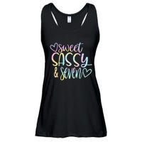 Sweet Sassy And Seven Birthday Tie Dye Tee Kids Ladies Essential Flowy Tank