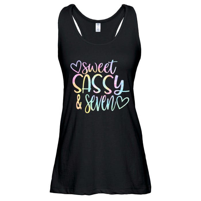 Sweet Sassy And Seven Birthday Tie Dye Tee Kids Ladies Essential Flowy Tank