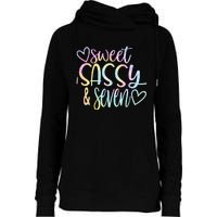 Sweet Sassy And Seven Birthday Tie Dye Tee Kids Womens Funnel Neck Pullover Hood