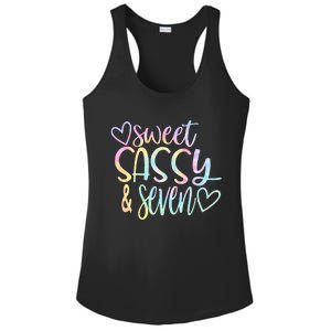 Sweet Sassy And Seven Birthday Tie Dye Tee Kids Ladies PosiCharge Competitor Racerback Tank