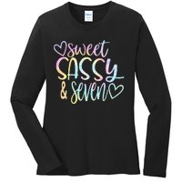 Sweet Sassy And Seven Birthday Tie Dye Tee Kids Ladies Long Sleeve Shirt