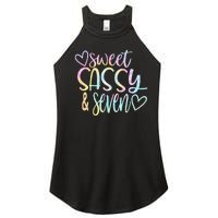 Sweet Sassy And Seven Birthday Tie Dye Tee Kids Women's Perfect Tri Rocker Tank