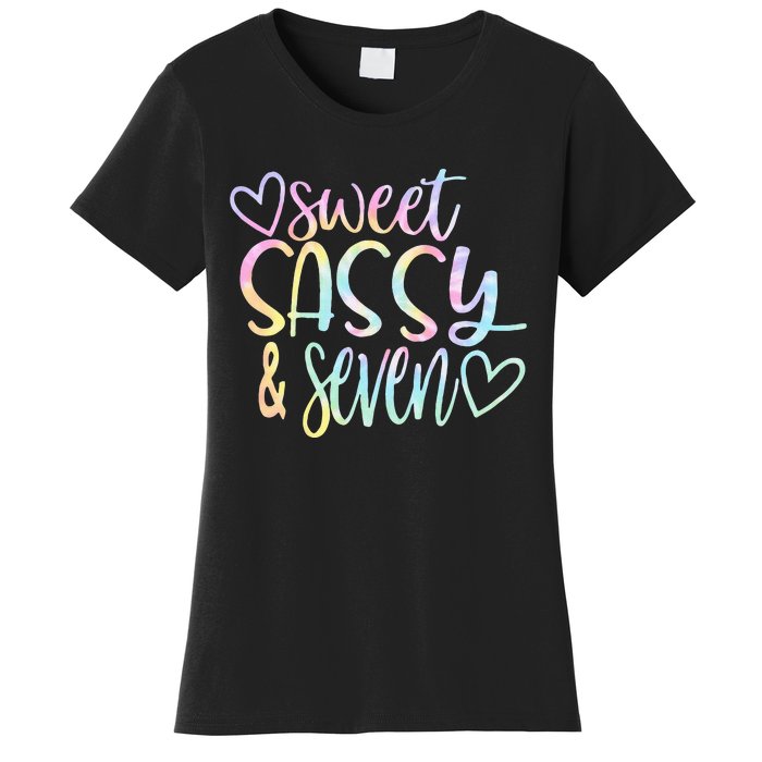 Sweet Sassy And Seven Birthday Tie Dye Tee Kids Women's T-Shirt