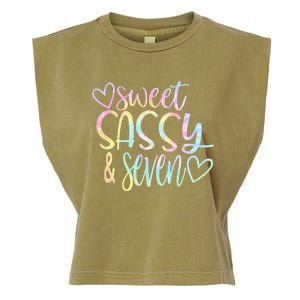 Sweet Sassy And Seven Birthday Tie Dye Tee Kids Garment-Dyed Women's Muscle Tee