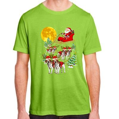 Santa Sleigh And Beagle Dogs Xmas Pajama Merry Christmas Boys Cute Gift Adult ChromaSoft Performance T-Shirt