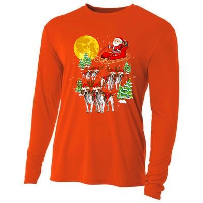 Santa Sleigh And Beagle Dogs Xmas Pajama Merry Christmas Boys Cute Gift Cooling Performance Long Sleeve Crew